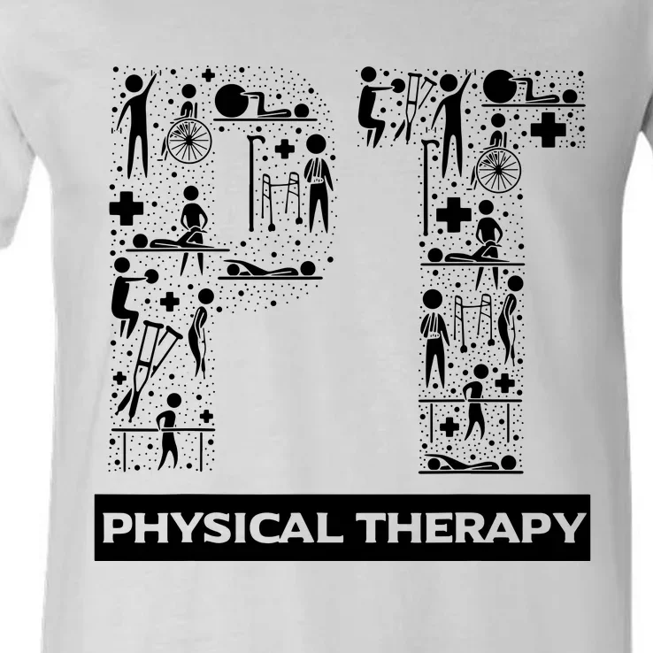 Physical Therapy Gait Training Physiotherapy Therapist Gift V-Neck T-Shirt