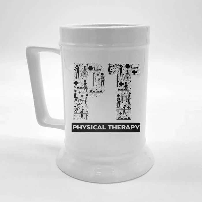 Physical Therapy Gait Training Physiotherapy Therapist Gift Front & Back Beer Stein