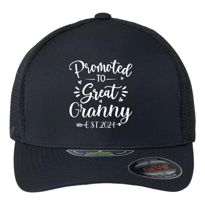 Promoted To Great Granny Est 2024 Happy MotherS Day Flexfit Unipanel Trucker Cap