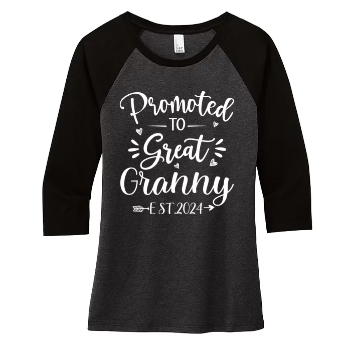 Promoted To Great Granny Est 2024 Happy MotherS Day Women's Tri-Blend 3/4-Sleeve Raglan Shirt