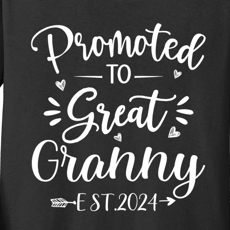 Promoted To Great Granny Est 2024 Happy MotherS Day Kids Long Sleeve Shirt