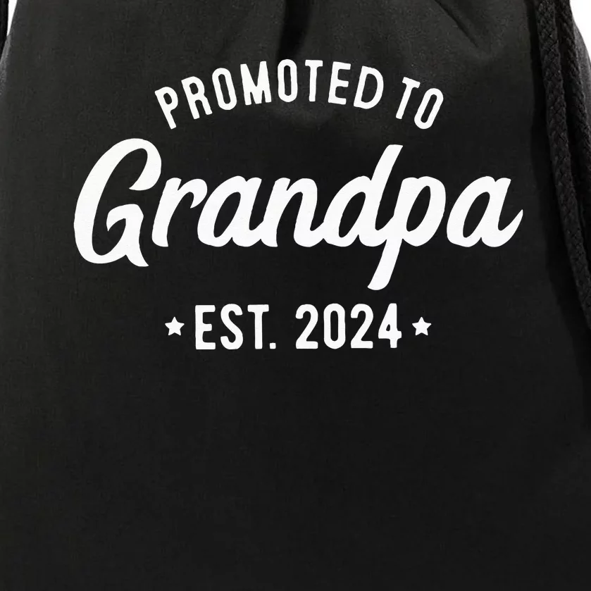 Promoted To Grandpa 2024 Soon To Be Grandfather New Grandpa Drawstring Bag