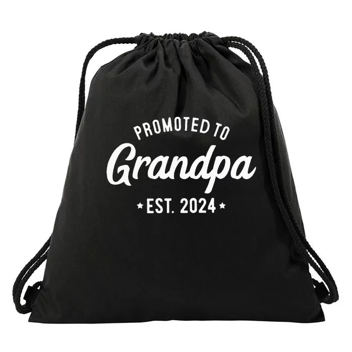 Promoted To Grandpa 2024 Soon To Be Grandfather New Grandpa Drawstring Bag