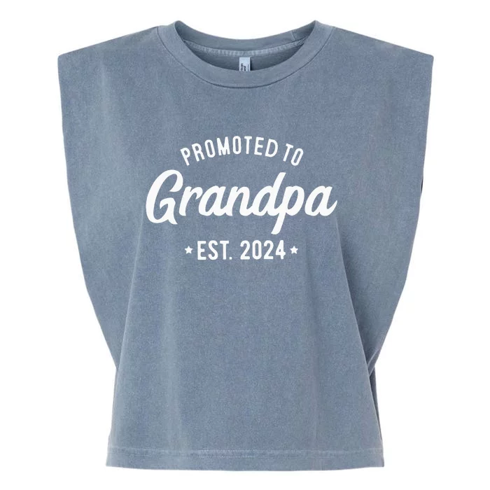 Promoted To Grandpa 2024 Soon To Be Grandfather New Grandpa Garment-Dyed Women's Muscle Tee