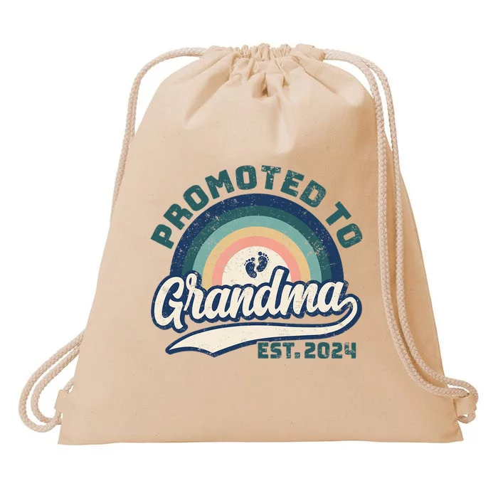 Promoted To Grandma 2024 Soon to be Grandmother New Grandma Drawstring Bag