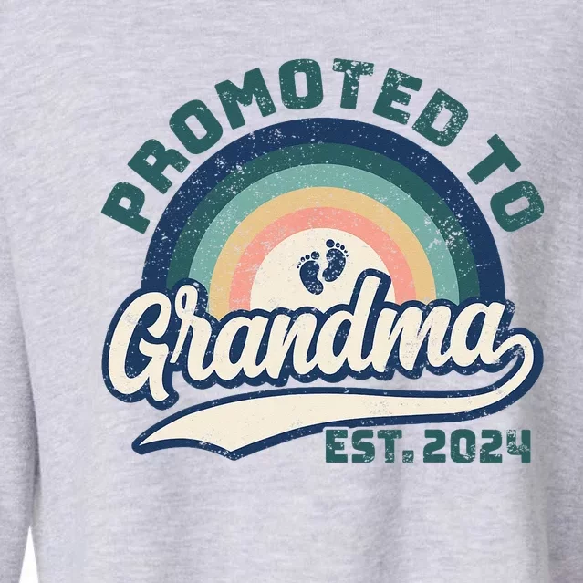 Promoted To Grandma 2024 Soon to be Grandmother New Grandma Cropped Pullover Crew