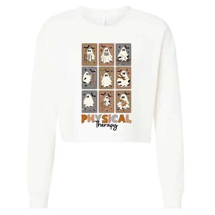 Physical Therapy Ghost Halloween Cropped Pullover Crew