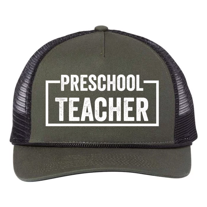 Preschool Teacher Great Gift Retro Rope Trucker Hat Cap