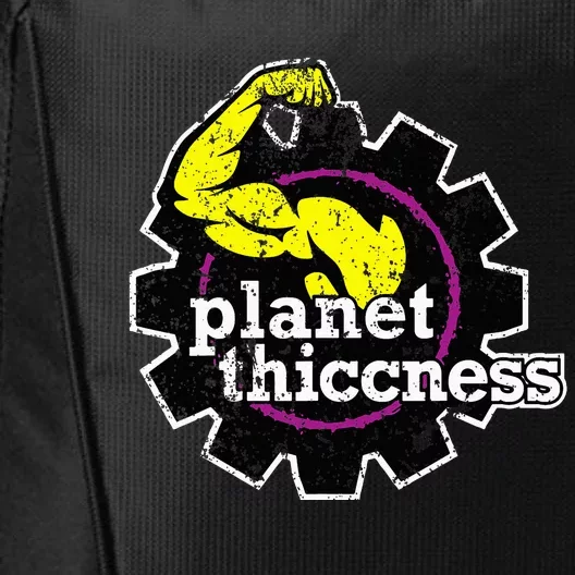 Planet Thiccness Gym Thickness Funny Joke Workout Lover City Backpack