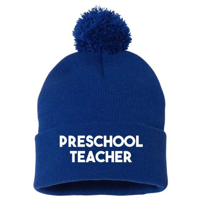 Preschool Teacher Great Gift Pom Pom 12in Knit Beanie