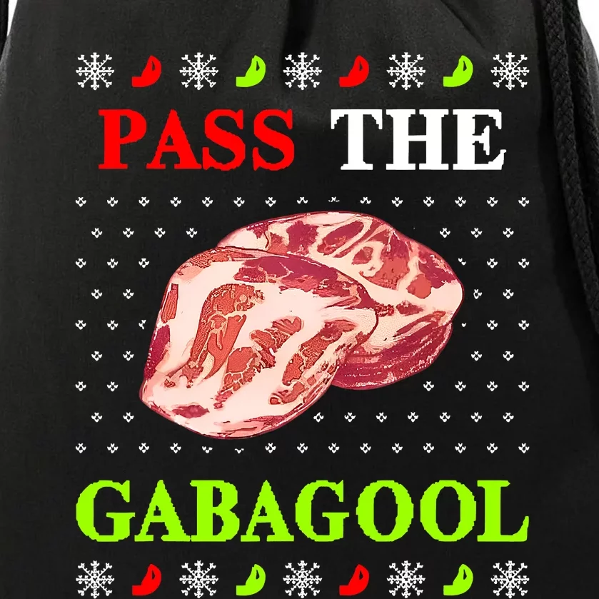 Pass the Gabagool Tacky Ugly Christmas Drawstring Bag