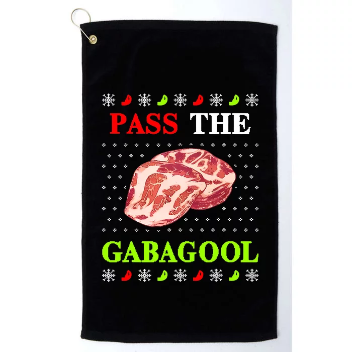 Pass the Gabagool Tacky Ugly Christmas Platinum Collection Golf Towel