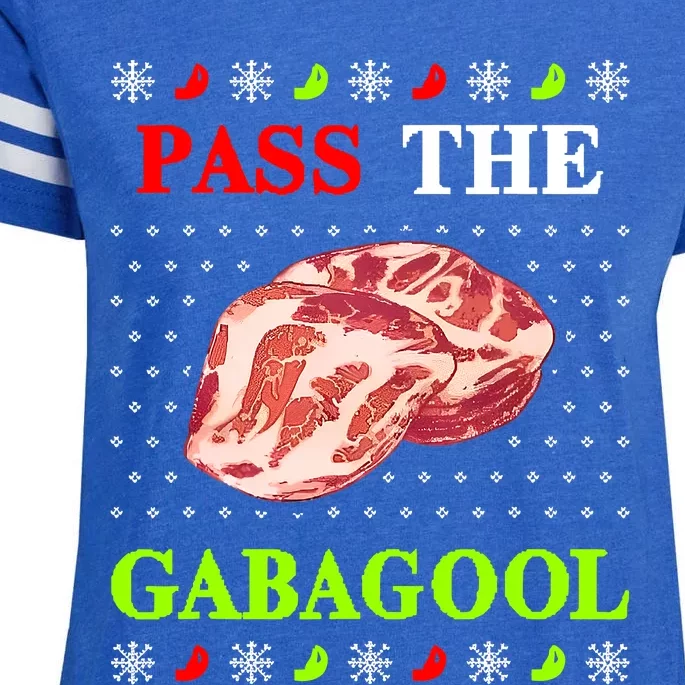 Pass the Gabagool Tacky Ugly Christmas Enza Ladies Jersey Football T-Shirt