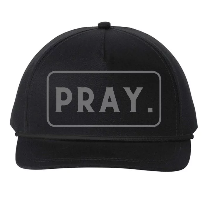 Pray Trendy Graphic Spiritual Christian Snapback Five-Panel Rope Hat