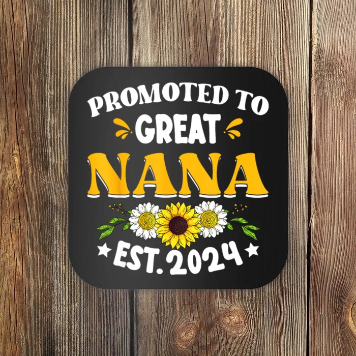 Promoted To Great Nana EST 2024 Happy Family New Baby Coaster