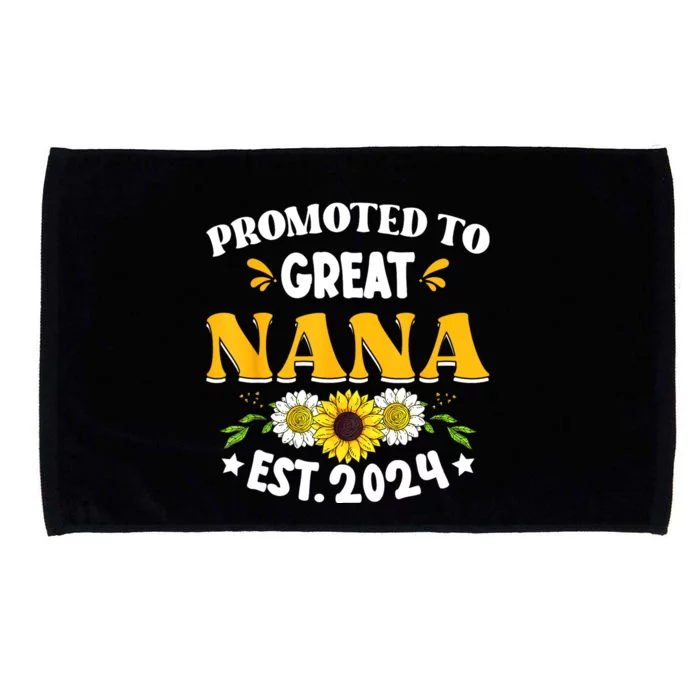 Promoted To Great Nana EST 2024 Happy Family New Baby Microfiber Hand Towel