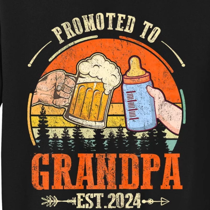 Promoted To Grandpa Est 2024 Retro Fathers Day New Grandpa Sweatshirt