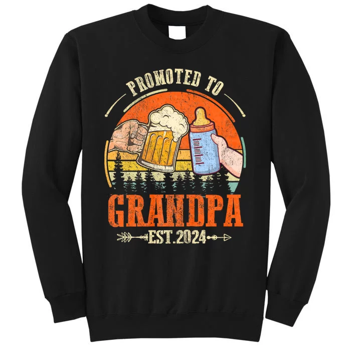 Promoted To Grandpa Est 2024 Retro Fathers Day New Grandpa Sweatshirt