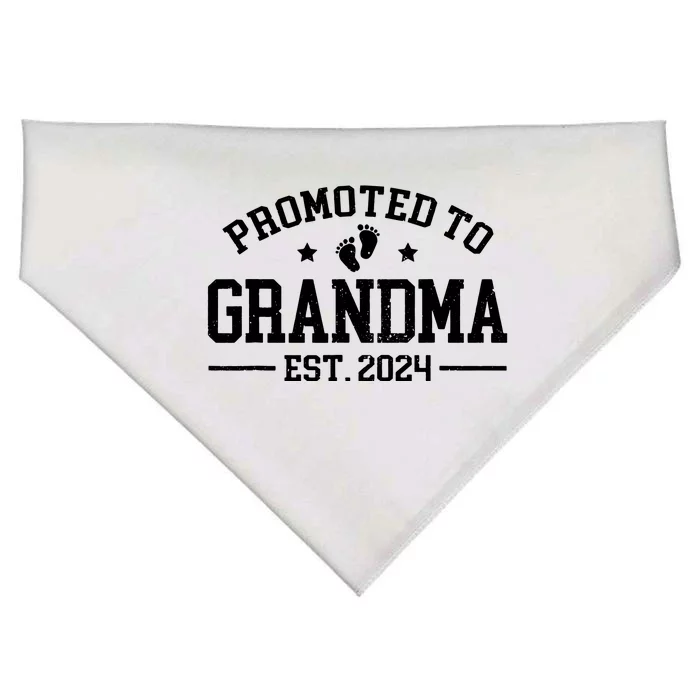 Promoted To Grandma Est 2024 Grandparents Baby Announcement USA-Made Doggie Bandana