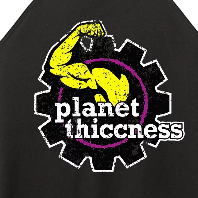 Planet Thiccness Gym Thickness Funny Joke Workout Lover Women’s Perfect Tri Rocker Tank