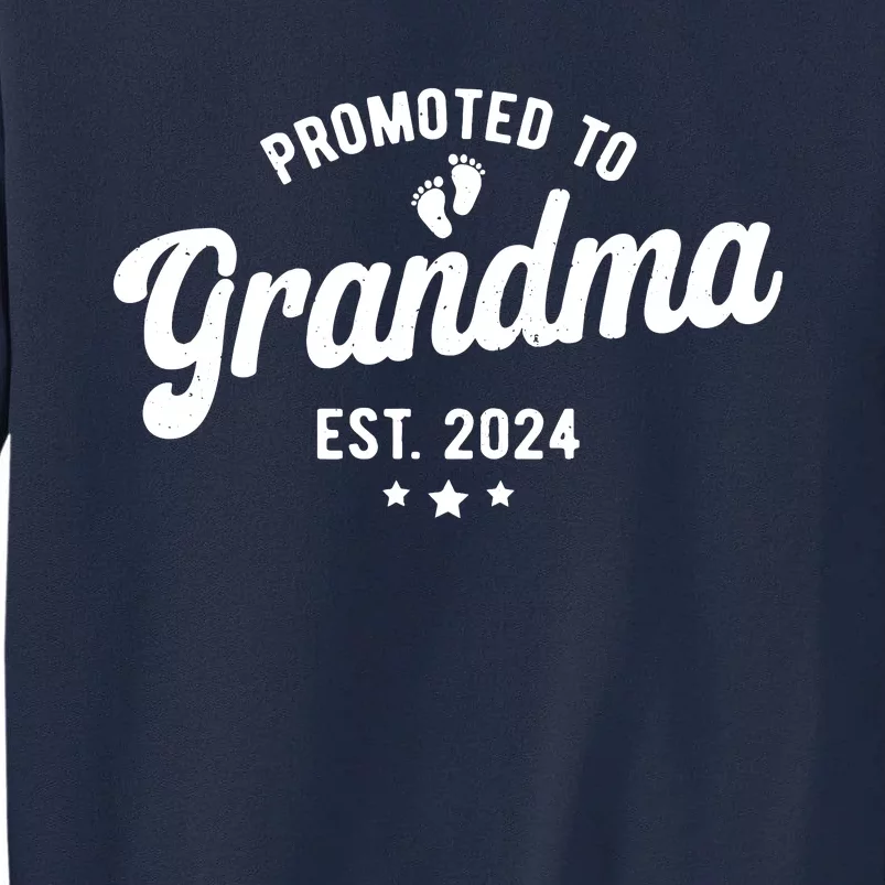 Promoted To Grandma Est 2024 Grandparents Baby Announcement Tall Sweatshirt