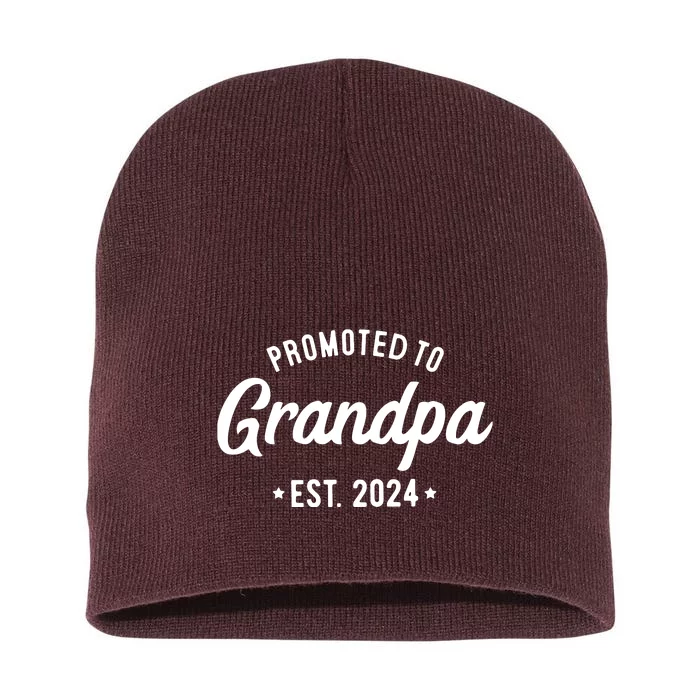 Promoted To Grandpa 2024 Soon To Be Grandfather New Grandpa Short Acrylic Beanie