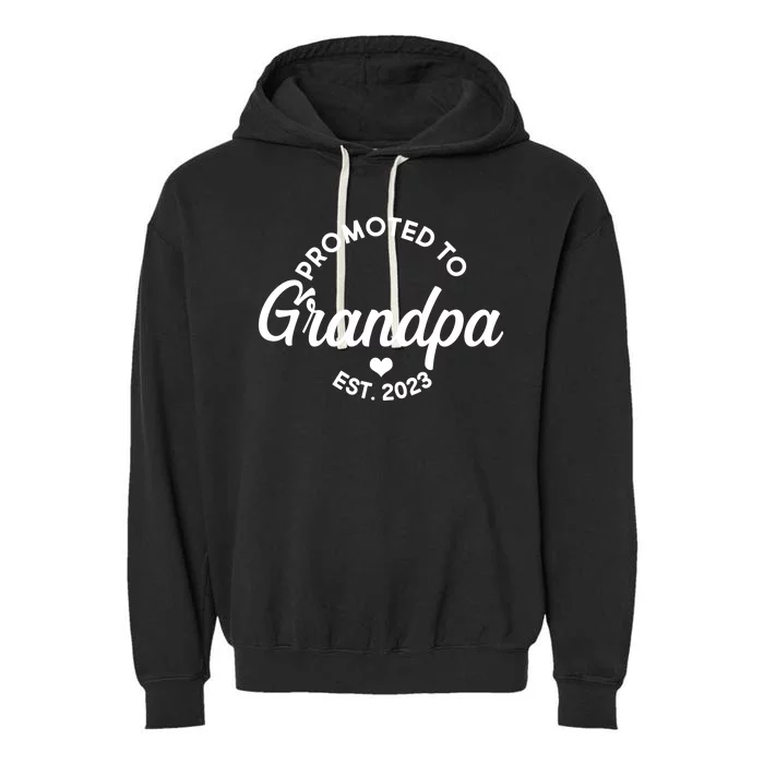 Promoted To Grandpa Est 2024 Garment-Dyed Fleece Hoodie