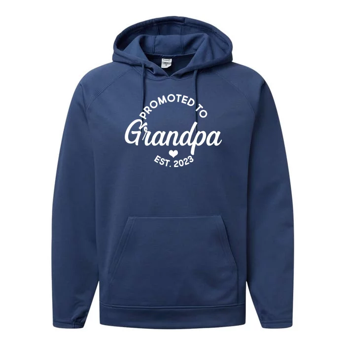 Promoted To Grandpa Est 2024 Performance Fleece Hoodie