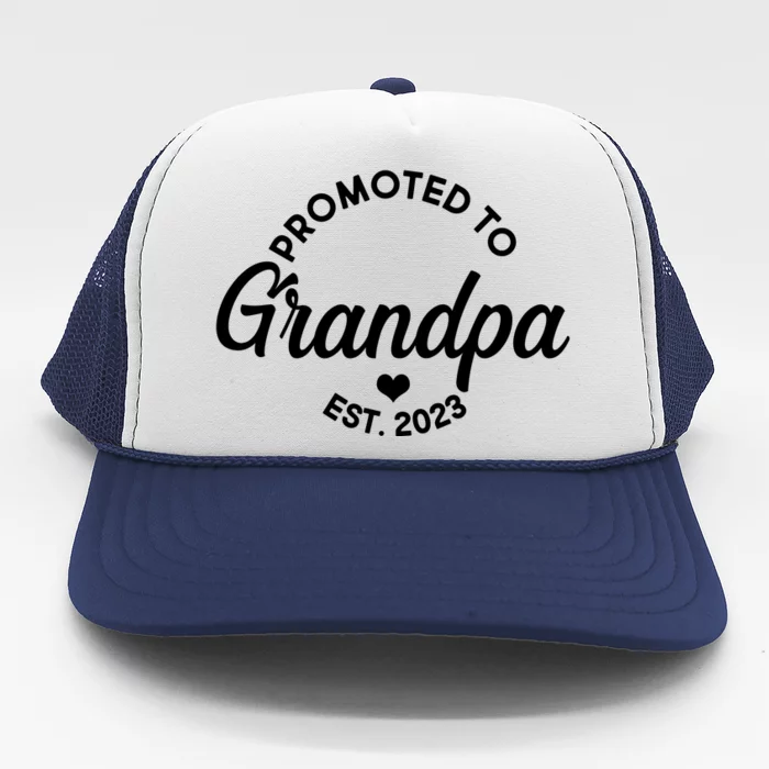 Promoted To Grandpa Est 2024 Trucker Hat