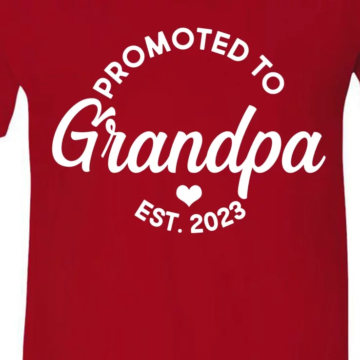 Promoted To Grandpa Est 2024 V-Neck T-Shirt