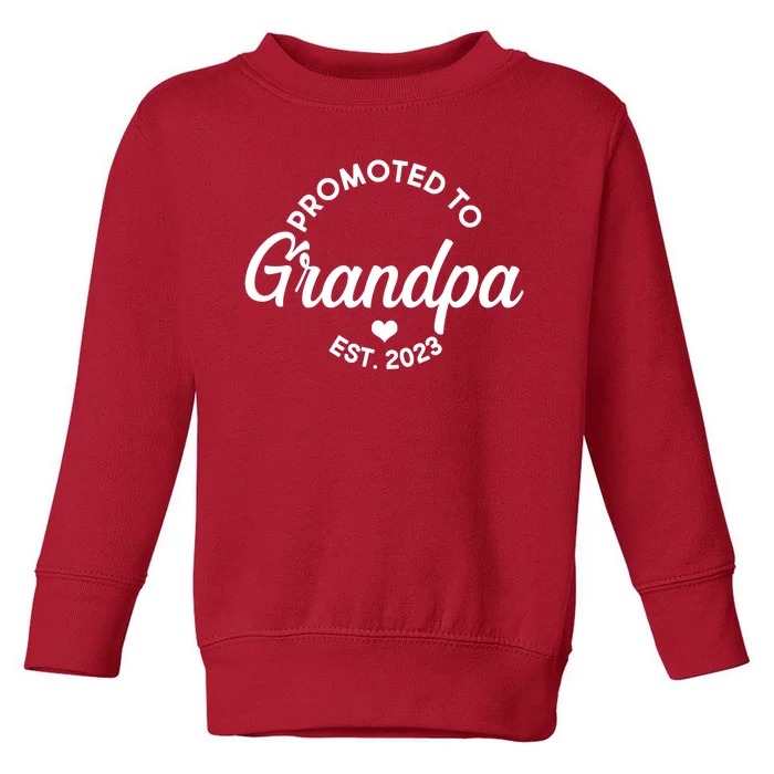 Promoted To Grandpa Est 2024 Toddler Sweatshirt