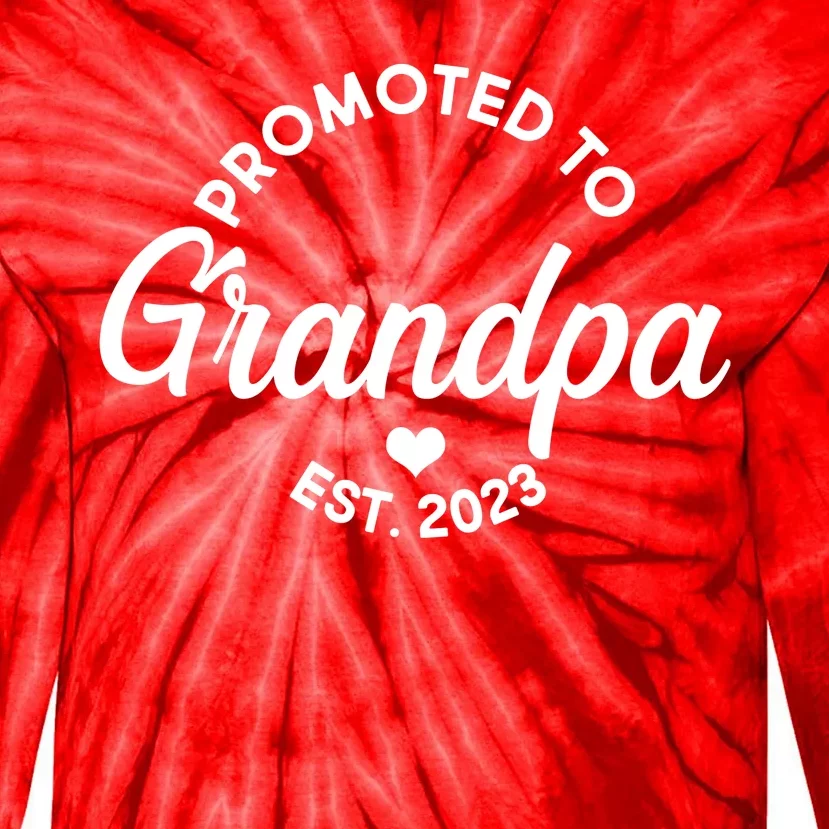 Promoted To Grandpa Est 2024 Tie-Dye Long Sleeve Shirt