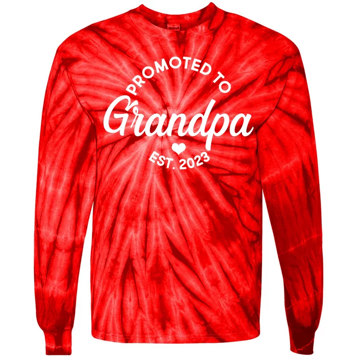 Promoted To Grandpa Est 2024 Tie-Dye Long Sleeve Shirt