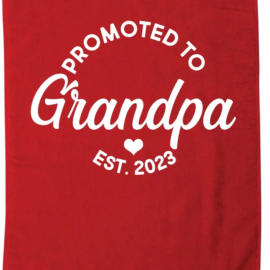 Promoted To Grandpa Est 2024 Platinum Collection Golf Towel