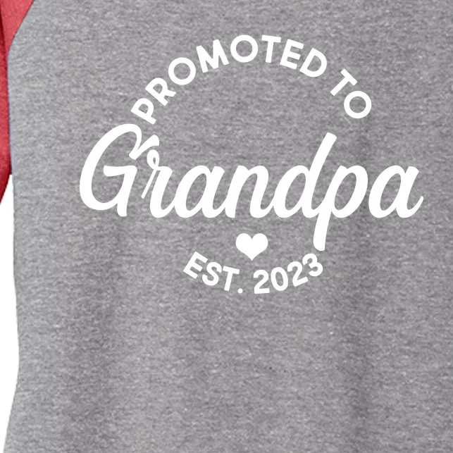 Promoted To Grandpa Est 2024 Women's Tri-Blend 3/4-Sleeve Raglan Shirt