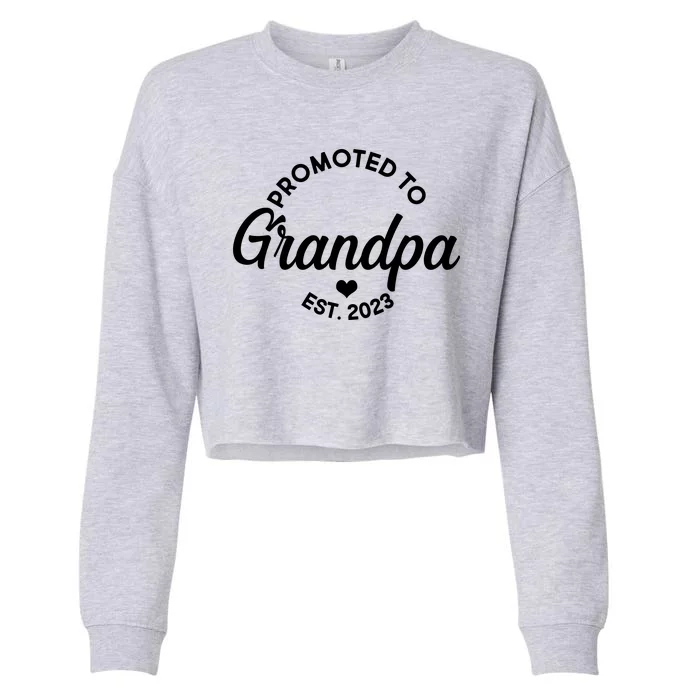 Promoted To Grandpa Est 2024 Cropped Pullover Crew