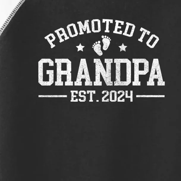 Promoted To Grandpa Est. 2024 Grandparents Baby Announcement Toddler Fine Jersey T-Shirt