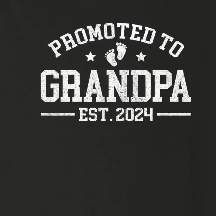 Promoted To Grandpa Est. 2024 Grandparents Baby Announcement Toddler Long Sleeve Shirt