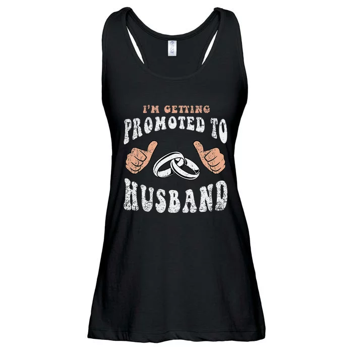 Promoted To Husband Wedding Groom Fiance Engaged Couple Ladies Essential Flowy Tank