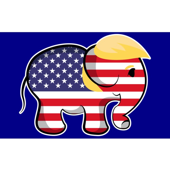 Pro Trump Hair Elephant Red White Blue Flag Republican Gift Bumper Sticker