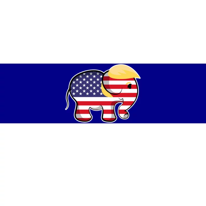 Pro Trump Hair Elephant Red White Blue Flag Republican Gift Bumper Sticker