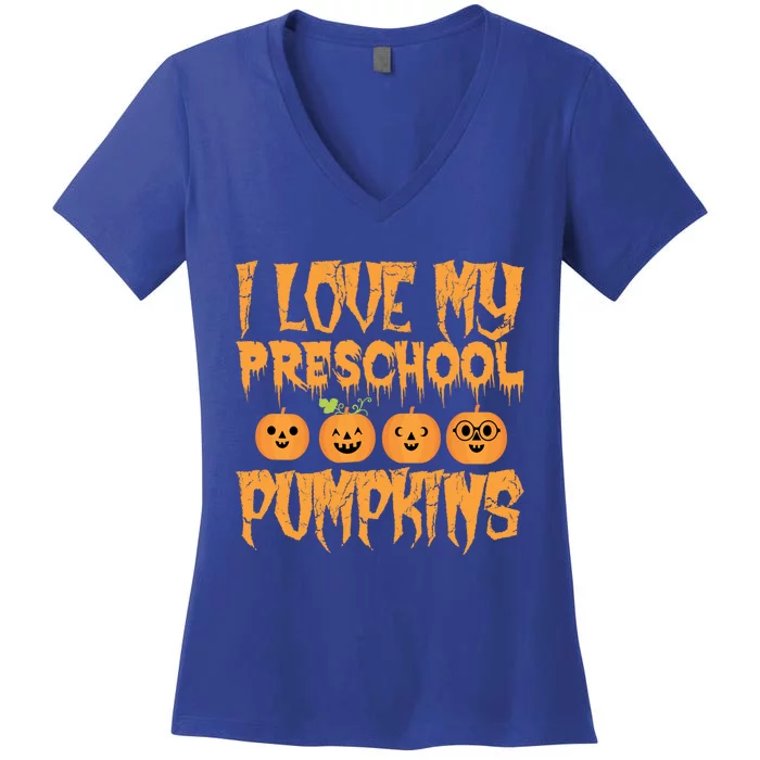 Preschool Teacher Halloween Preschool Teacher Gift Women's V-Neck T-Shirt