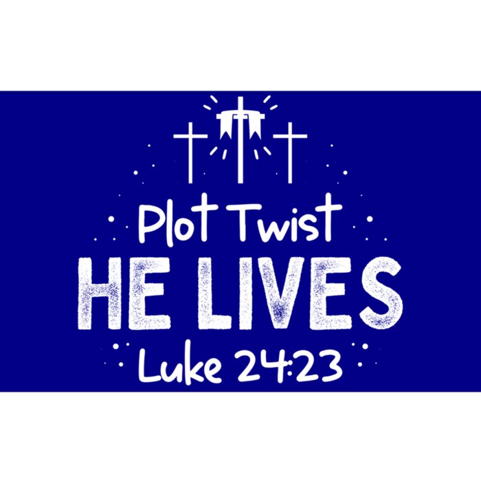 Plot Twist He Lives Cross Funny Christian Easter Day Quote Cool Gift Bumper Sticker