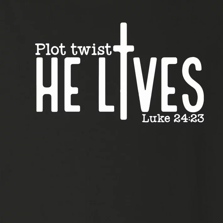 Plot Twist He Lives Easter Christian Jesus Bible Ver Toddler Long Sleeve Shirt