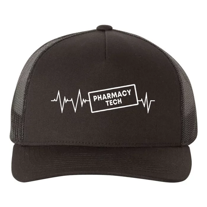 Pharmacy Tech Heartbeat Design Pharmacy Technician Yupoong Adult 5-Panel Trucker Hat