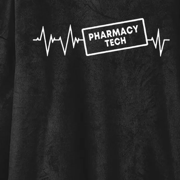 Pharmacy Tech Heartbeat Design Pharmacy Technician Hooded Wearable Blanket