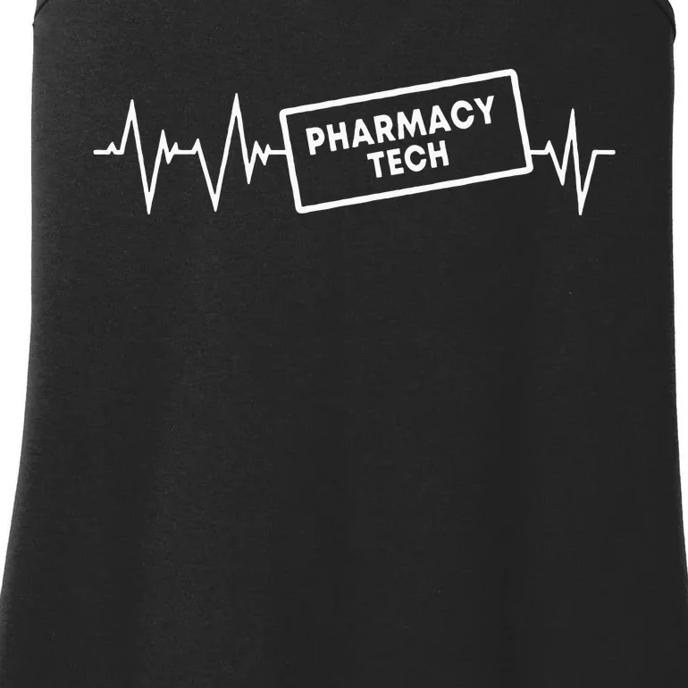 Pharmacy Tech Heartbeat Design Pharmacy Technician Ladies Essential Tank