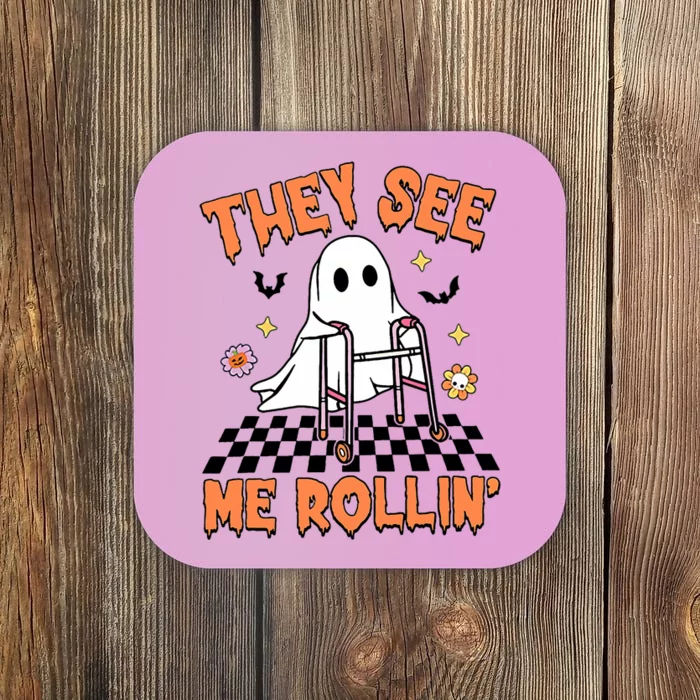 Physical Therapy Halloween They See Me Rolling Spooky Pt Pta Coaster