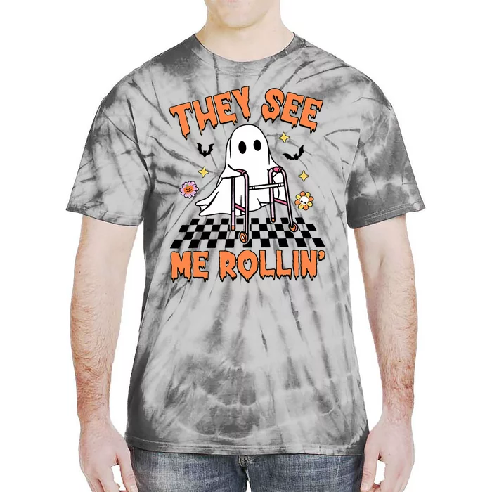 Physical Therapy Halloween They See Me Rolling Spooky Pt Pta Tie-Dye T-Shirt