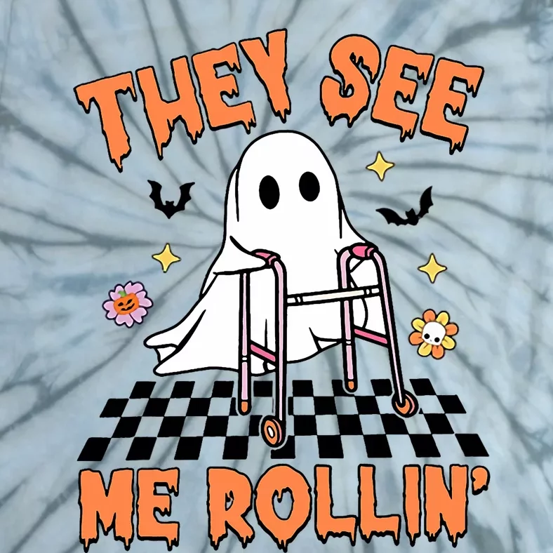 Physical Therapy Halloween They See Me Rolling Spooky Pt Pta Tie-Dye T-Shirt